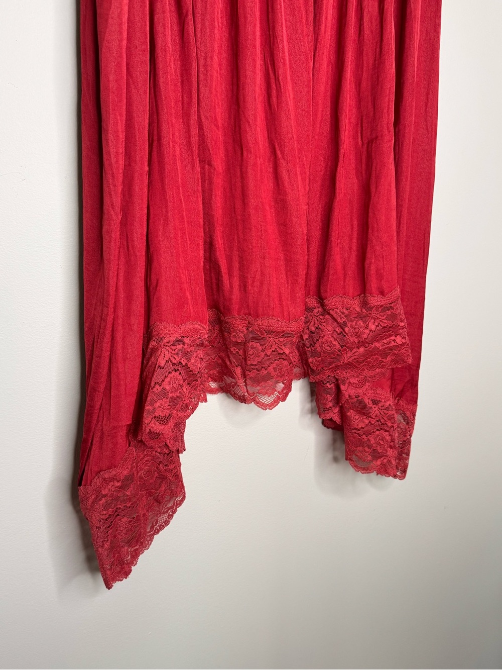 Aerie AE NWT Handkerchief Satin Lace Asymmetrical Stretch Midi Skirt - Size XXL - Picture 2 of 10